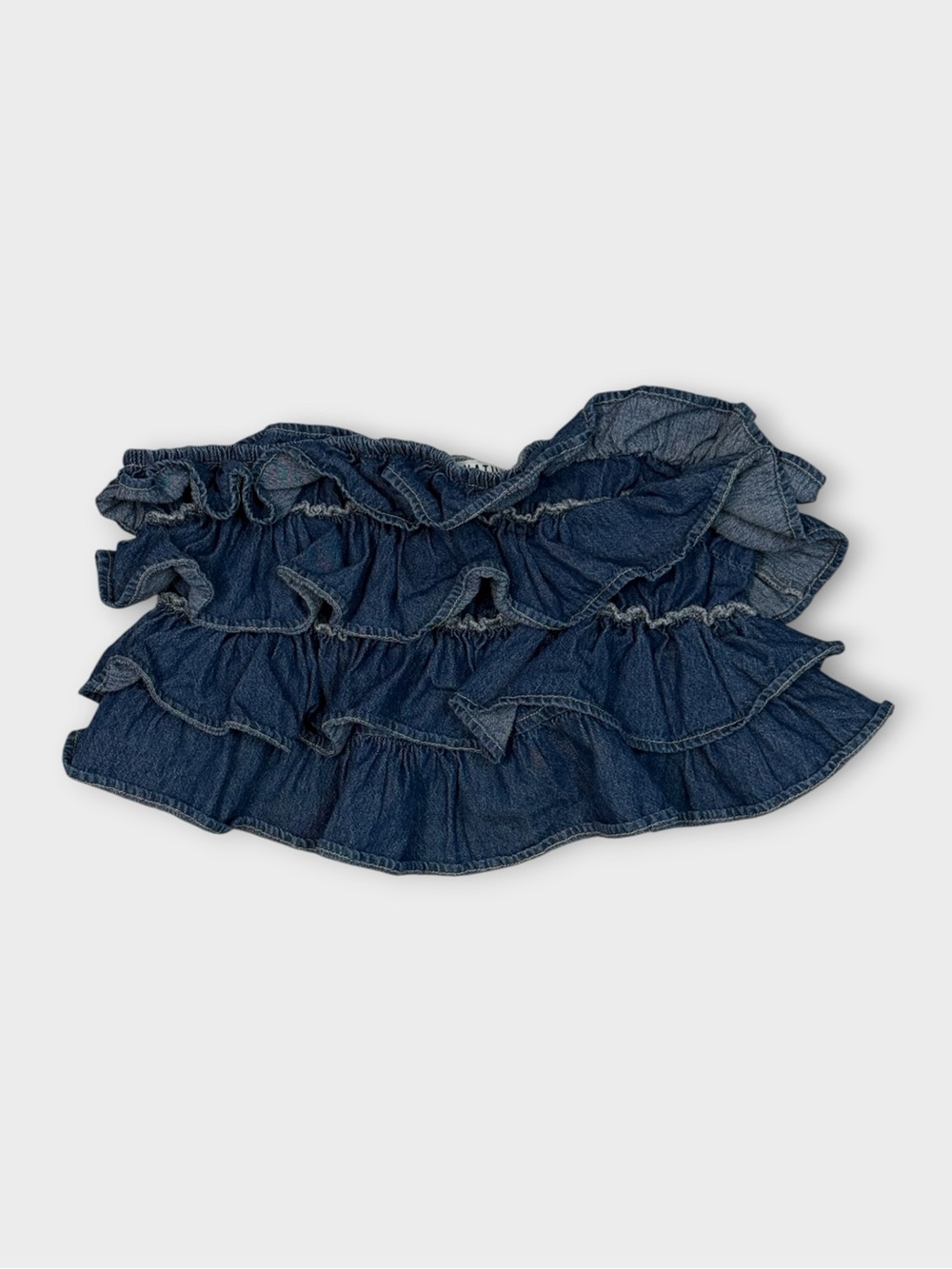 Blue Denim Ruffle Micro Mini Skirt | Signature8
